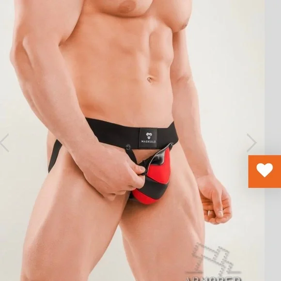 Maskulo Armored Fetish jockstrap. Red/Black. - Picture 3 of 4